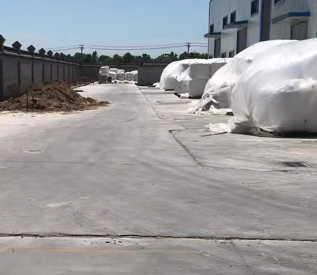 Bulk bags staged for container loading